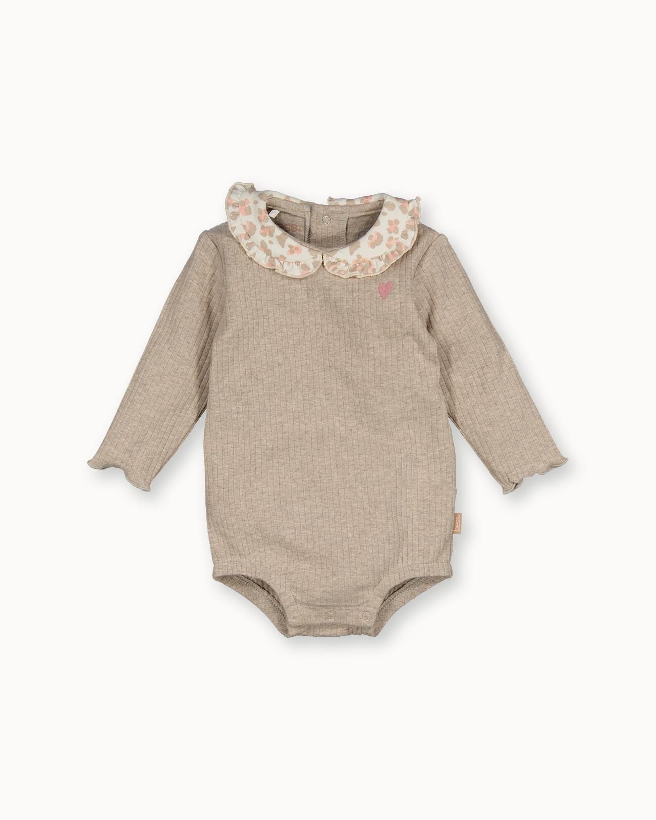 Romper w/Collar Rib | Sand