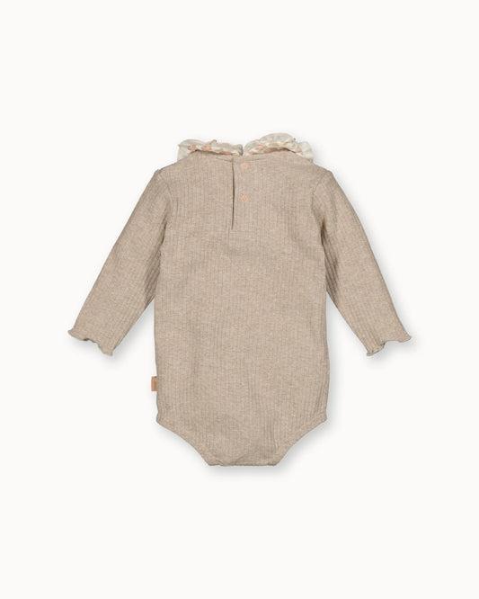 Romper w/Collar Rib | Sand