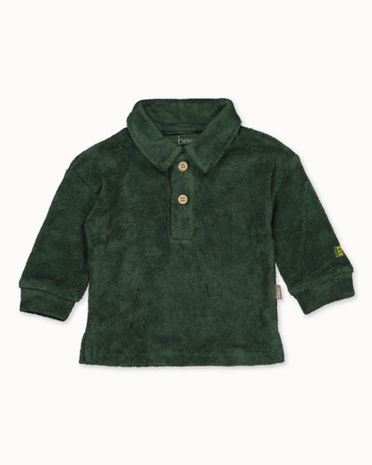 Sweater w/Collar Towelling | Green