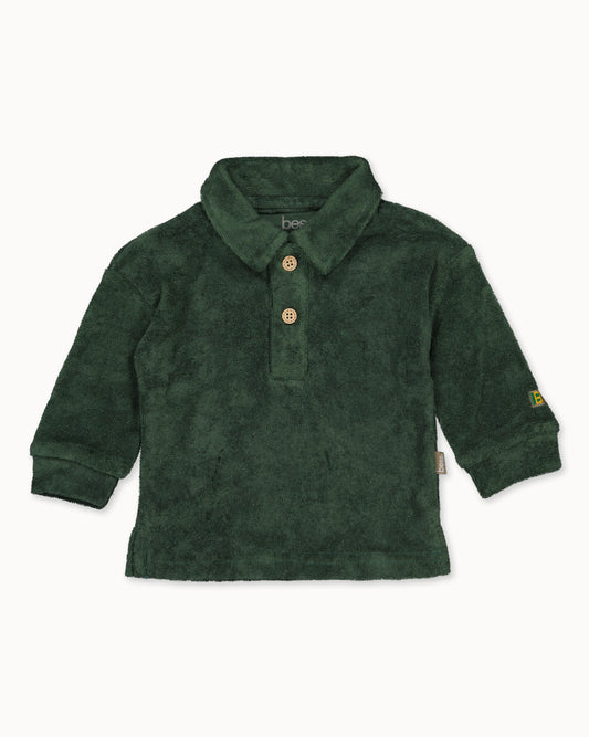 Sweater w/Collar Towelling | Green
