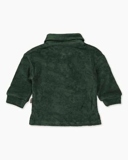 Sweater w/Collar Towelling | Green