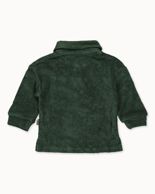 Sweater w/Collar Towelling | Green