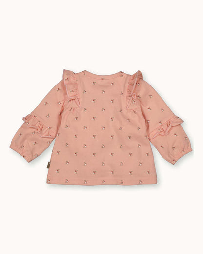 Shirt l.sl. Ruffles Flowers | Powder Pink