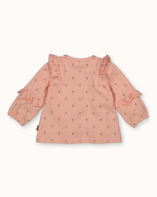 Shirt l.sl. Ruffles Flowers | Powder Pink