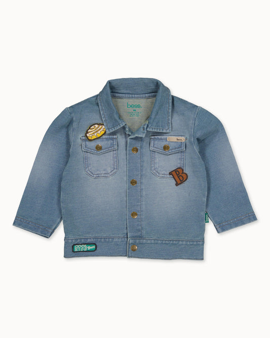 Lichtblauw denim jack | Stone Wash