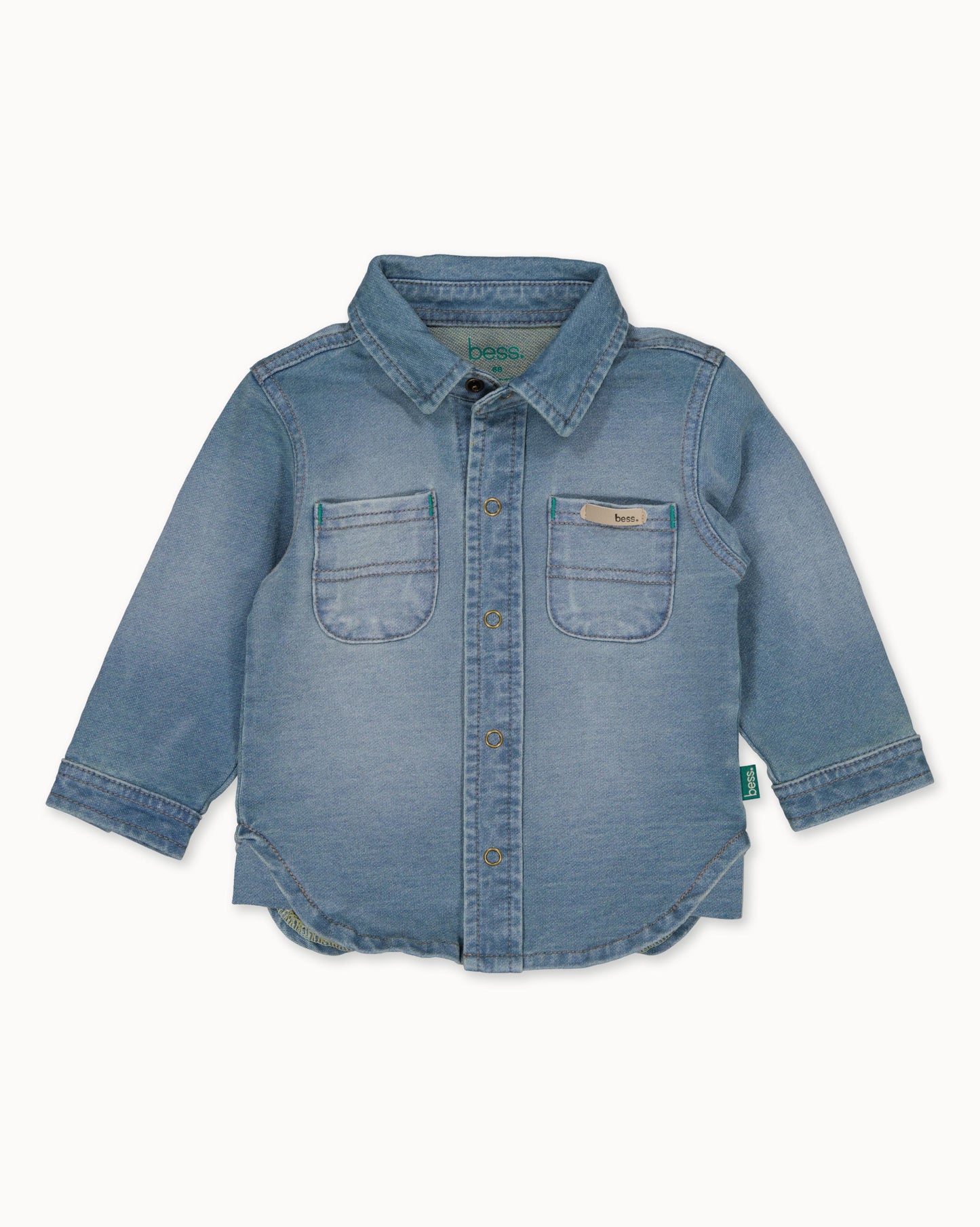 Lichtblauw denim overhemd | Stone Wash