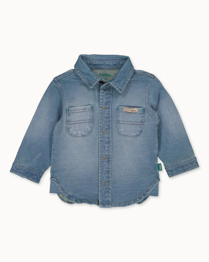 Lichtblauw denim overhemd | Stone Wash