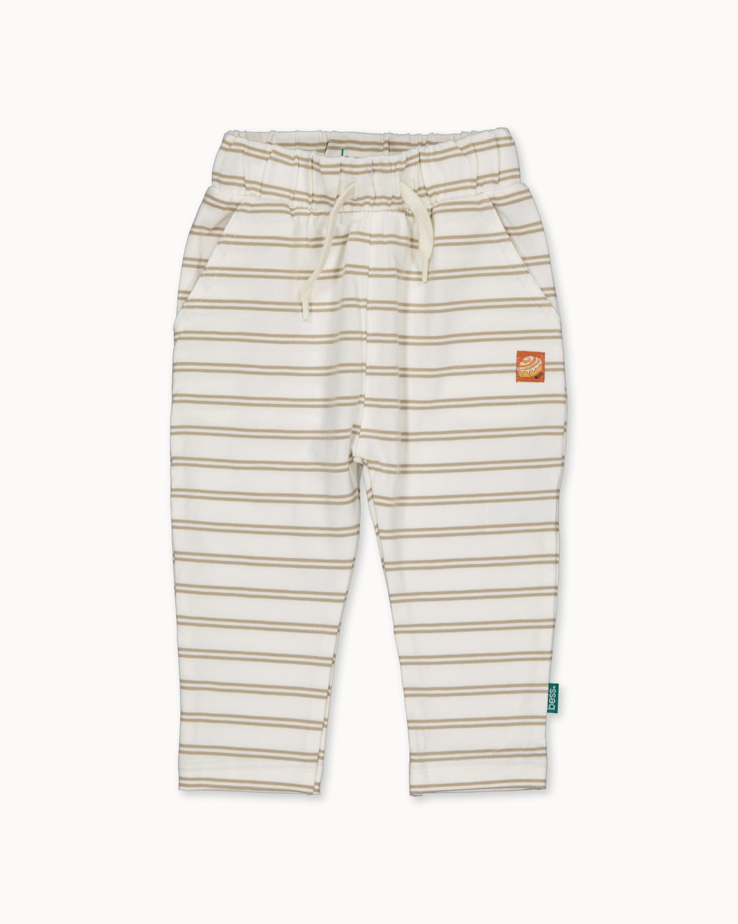 Beige gestreept gestreepte broek | Striped