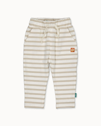 Beige gestreept gestreepte broek | Striped