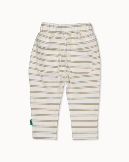 Beige gestreept gestreepte broek | Striped