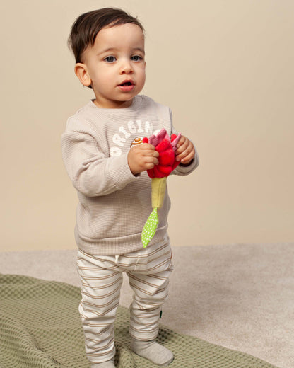 Beige gestreept gestreepte broek | Striped