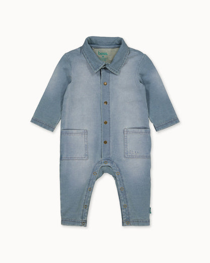 Denimblauw boxpak | Stone Wash