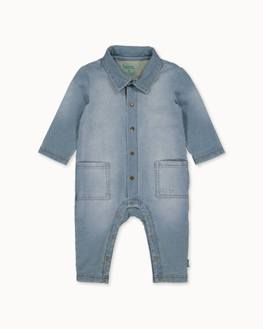 Denimblauw boxpak | Stone Wash