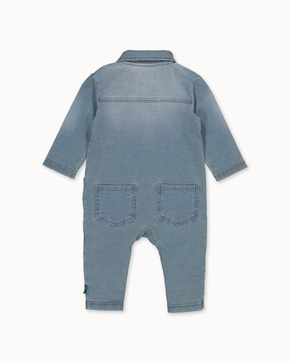 Denimblauw boxpak | Stone Wash