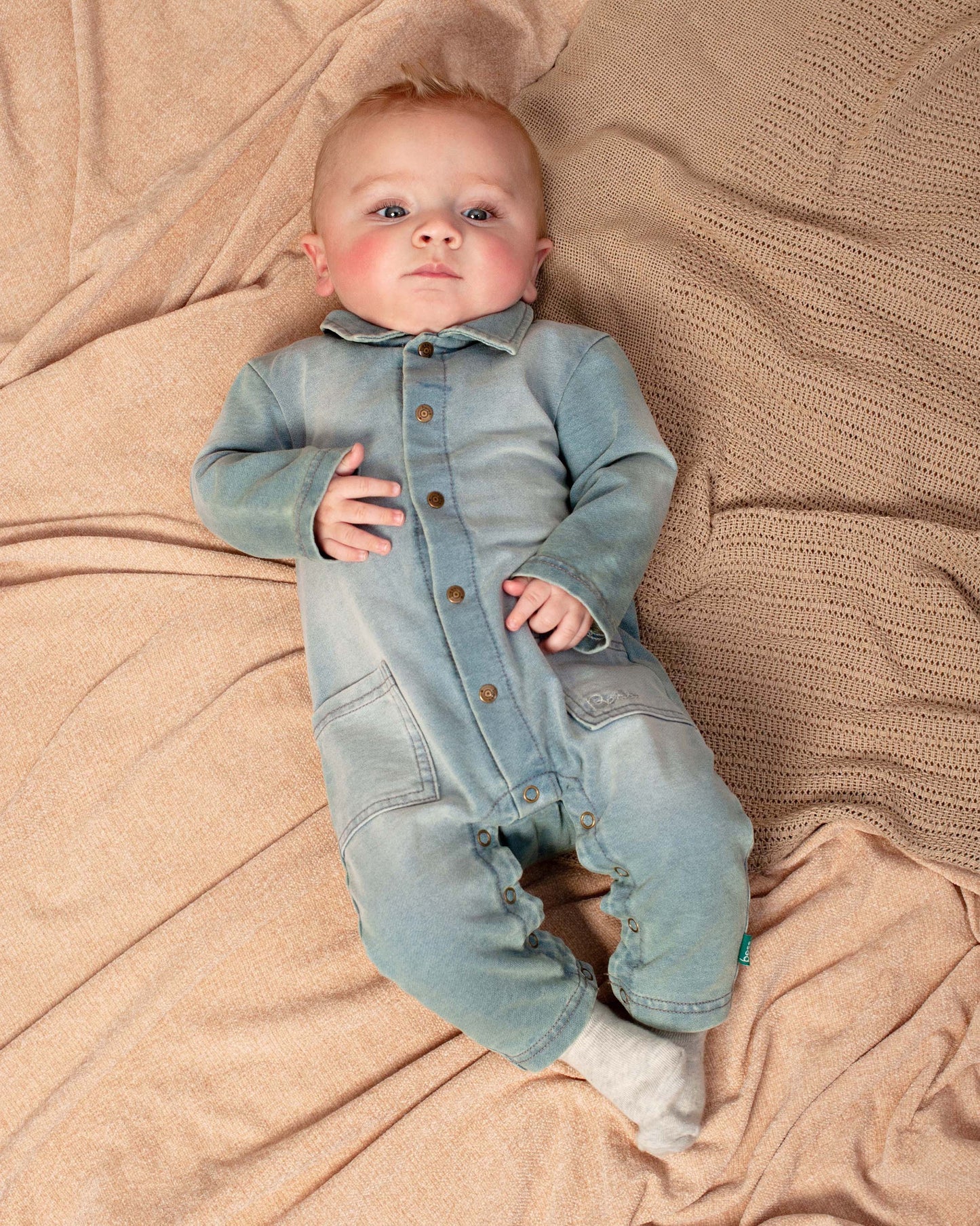 Denimblauw boxpak | Stone Wash
