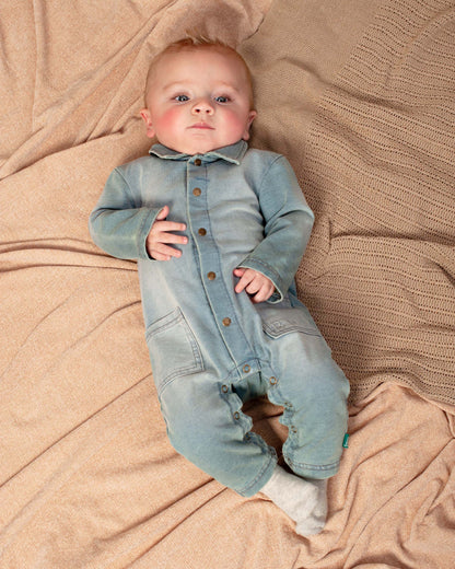 Denimblauw boxpak | Stone Wash