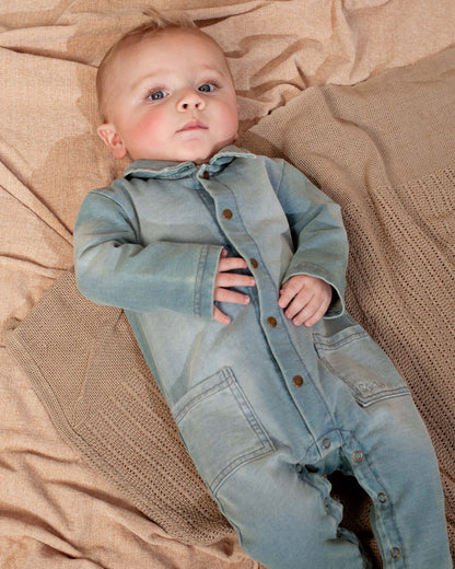 Denimblauw boxpak | Stone Wash