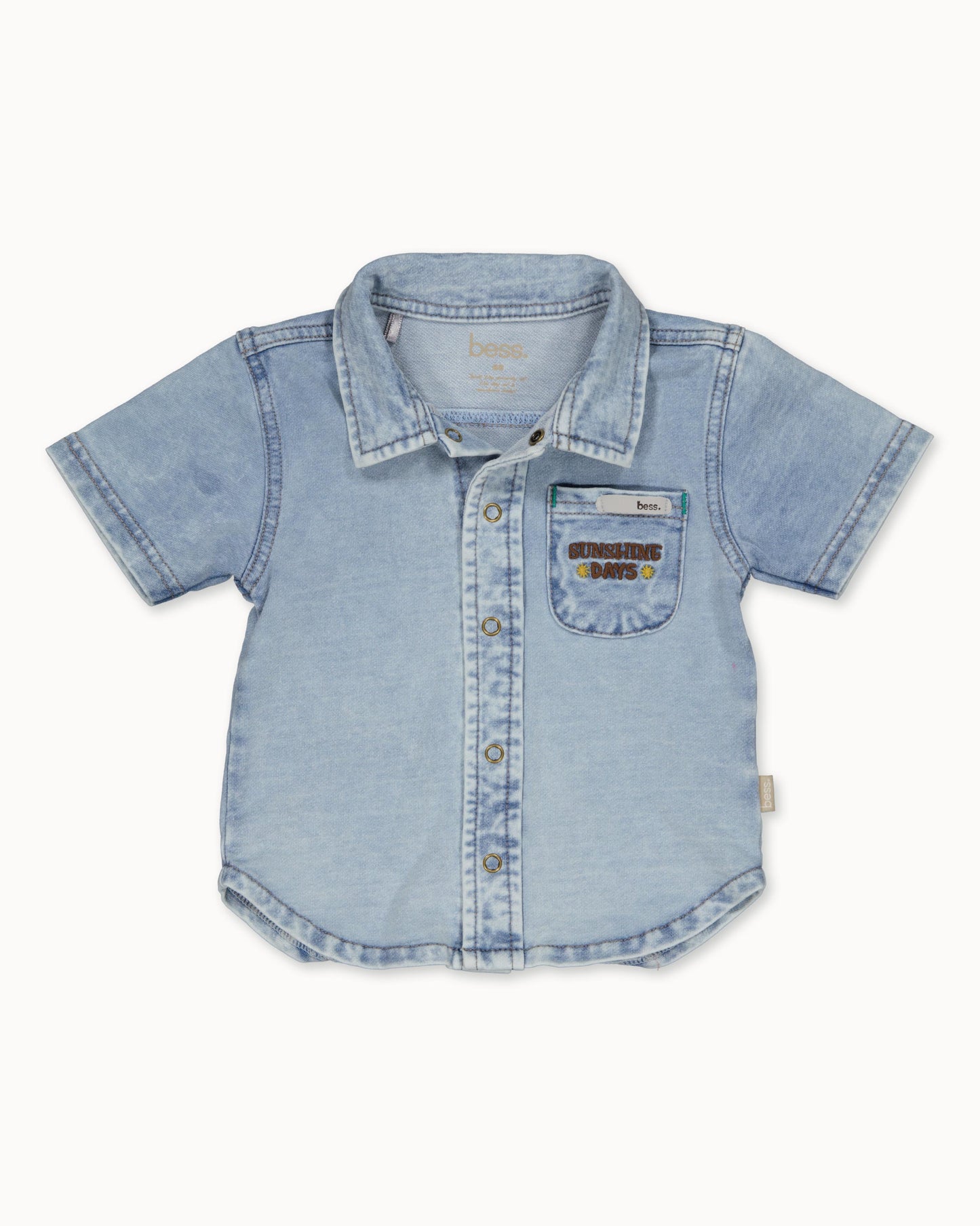 Lichtblauw T-shirt | Stone Wash