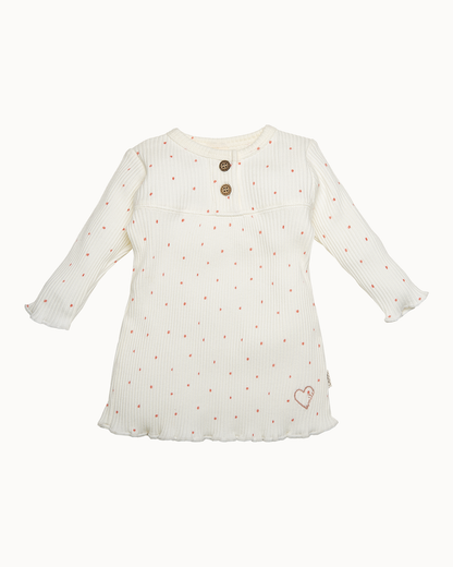 Off-white jurkje met print | Dessin