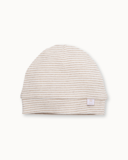 Beige gestreepte muts | Pinstripe Sand