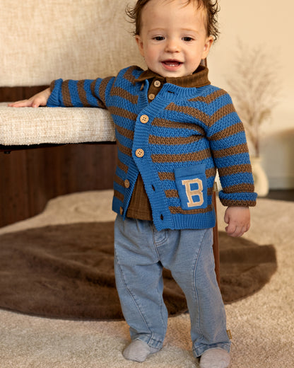 CARDIGAN | AOP Blue Stripe