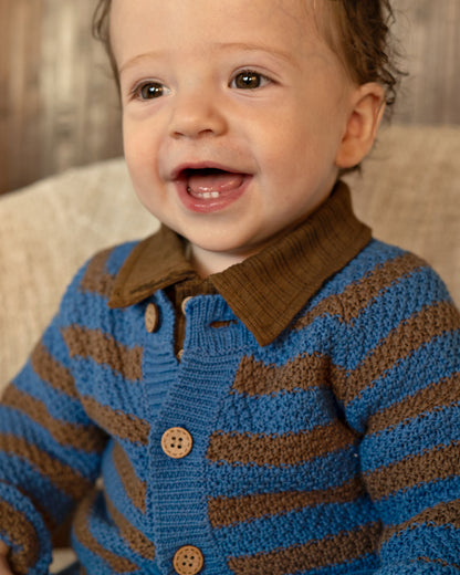 CARDIGAN | AOP Blue Stripe