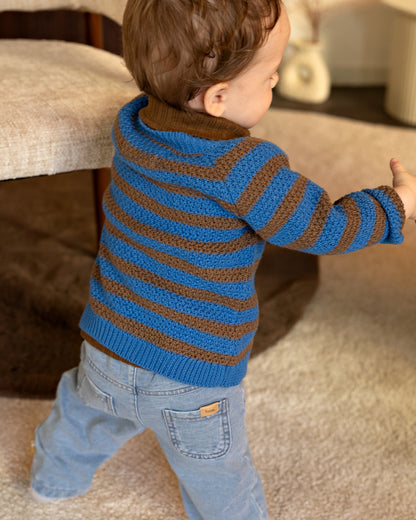 CARDIGAN | AOP Blue Stripe